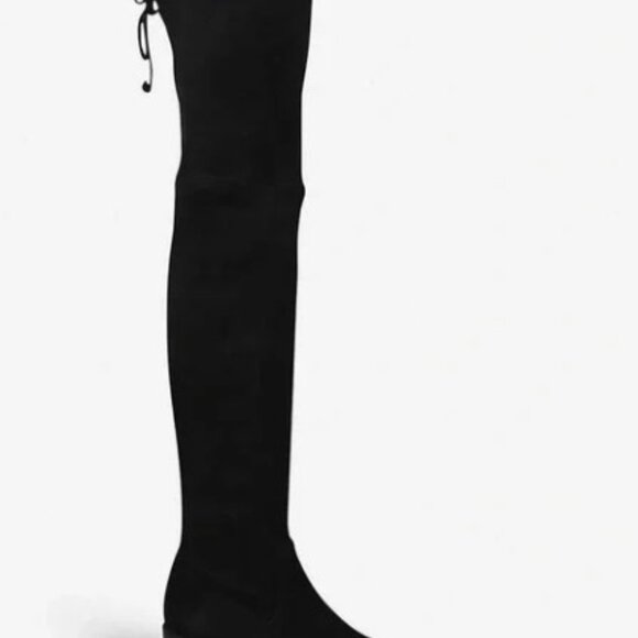 US8.5❤️Stuart Weitzman Midland Black SUEDE Stretch OVER THE KNEE HIGH HEEL BOOTS - Picture 4 of 6